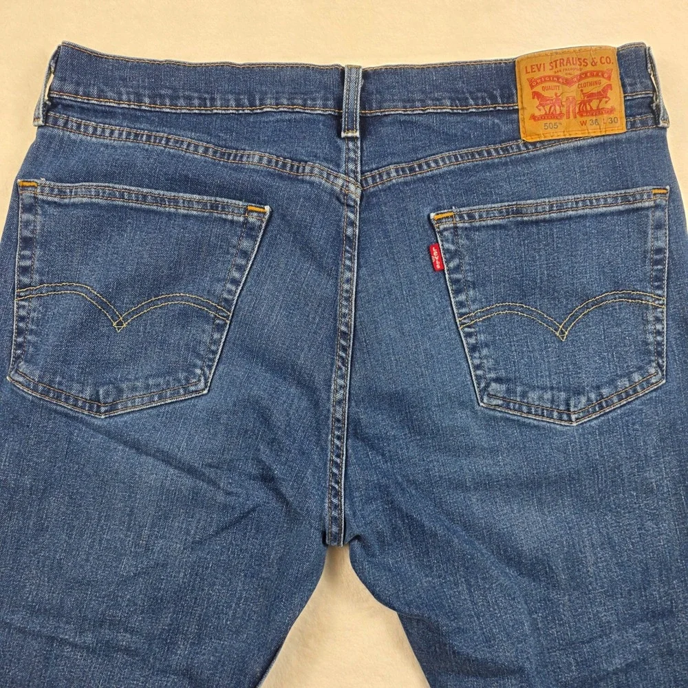 Levi's 505 Regular Fit Mens 36x30 Blue‎ Excellent Straight Leg Jeans